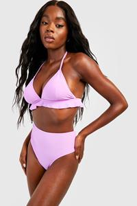 Boohoo Maldives Bikini Set Met Ruches En Hoge Taille, Lilac
