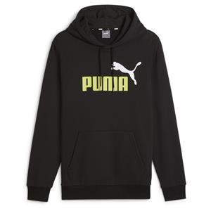 PUMA Essentials+ hoodie met groot tweekleurig logo, Zwart/Groen