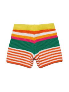 Marni Kids crochet-knit striped shorts - Oranje