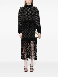 Simkhai Filippa Lattice fringed skirt - Zwart