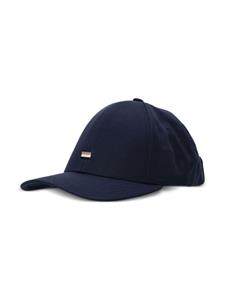 BOSS stripe-embroidered cotton cap - Blauw