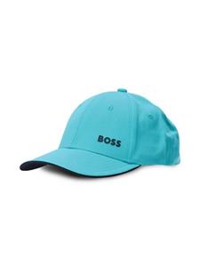 BOSS logo-print cotton cap - Blauw