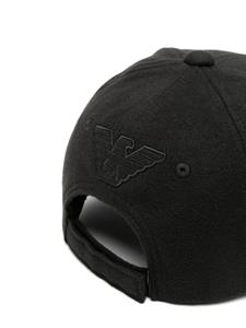 Emporio Armani logo-embroidered cotton cap - Zwart