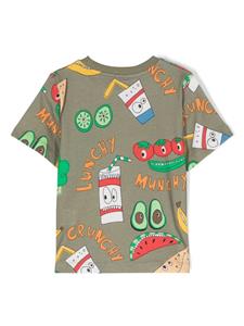 Stella McCartney Kids Katoenen T-shirt met logoprint - Groen