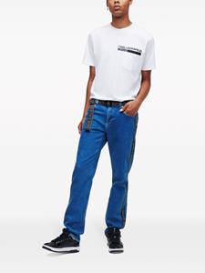 Karl Lagerfeld Jeans Straight low waist jeans met logostreep - Blauw