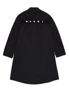 Marni Kids logo-print cotton-blend coat - Zwart