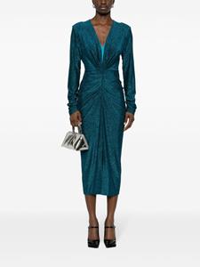 DVF Diane von Furstenberg Midi-jurk met ruches - Blauw