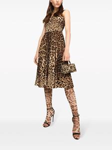 Dolce & Gabbana Midi-jurk met luipaardprint - Bruin