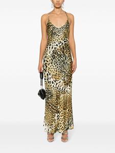 Roberto Cavalli leopard print silk dress - Bruin