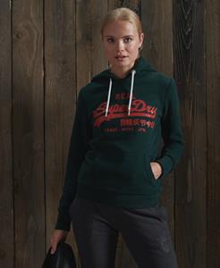 Superdry Vrouwen Geborstelde Vintage Logo Rising Sun Hoodie Groen