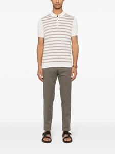 Corneliani striped zip-up polo shirt - Wit