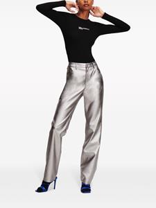 Karl Lagerfeld Jeans Broek met logopatch - Zilver
