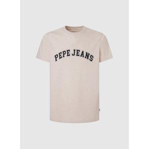 Pepe jeans Recht T-shirt met korte mouwen en logo