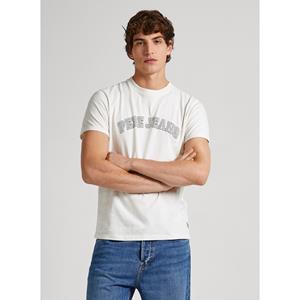 Pepe jeans Recht T-shirt met korte mouwen en logo