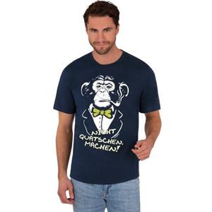 Trigema T-shirt  T-shirt met apenmotief en quote