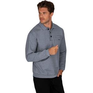 Trigema Sweatshirt  Polo met lange mouwen in sweatkwaliteit