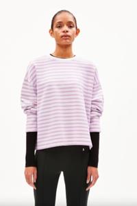 ARMEDANGELS Damen vegan Sweatshirt Frankaa Streifen Lavendel Lila