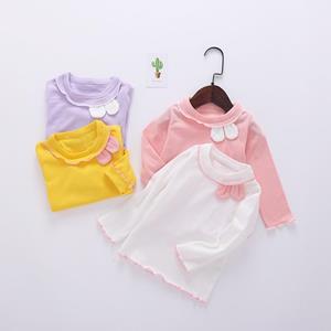 Kidsyuan Herfst Baby Meisjes Katoen T-shirt Oor Design Tops Blouse Lange Mouw Kinderen Casual Shirts