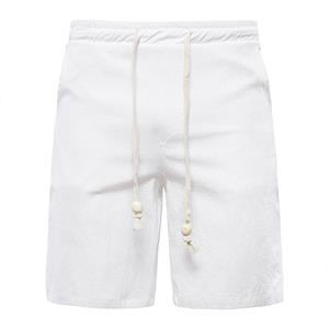 Westlife (ZO)Herenmode Casual effen kleur katoenen linnen shorts Vastgebonden strandsportbroeken Katoenen linnen shorts