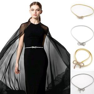 R&N Fashion Damesmode elastische metalen riem Bloem Twist verstelbare riem Kwaliteit damesjurkriem
