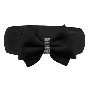 Start from here All-match dames brede taille riem elastische polyester vezel brede strass decor bowknot vrouwen riem taille seal riem