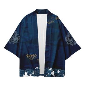 Sivia Yukata Haori Mannen Japanse Kimono Vest Mannen Samurai Kostuum Kleding Kimono Jas Heren Kimono Shirt Yukata Haori Golven