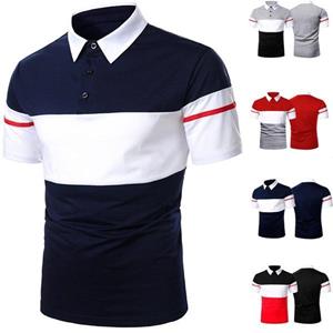 Phoca largha Nieuwe zomer mode business drie contrastkleur heren polo hals slim fit korte mouw POLO shirt