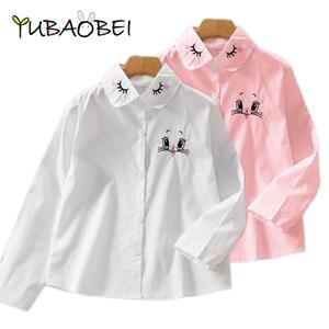 YUBAOBEI School Shirt voor Meisje Blouse Tieners Katoenen Tops Lange Mouw Kinderkleding Lente Herfst Baby Kinderkleding 6 7 8 9 10 14 Y
