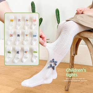 Kidsyuan Meisjes Mesh Legging Strik-knoop Decoratie Voet Anti-muggen Panty Legging