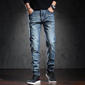 Samgo Mens Clothing TP3605 Fashion Streetwear Heren Jeans Hoge Kwaliteit Blauwe Kleur Slim Fit Ripped Jeans Heren Denim Broek Hip Hop Jeans