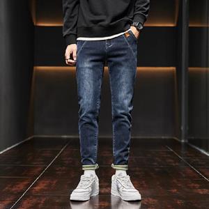 Dimanaf 2023 Plus Size Herfst Jeans Lange Broek Blauw Mannen Elastische Losse Vintage Casual Hoge Taille Basic Mode Harem Mannen broek