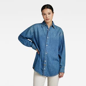 G-Star RAW Relaxed Denim Shirt Pocketless - Midden blauw - Dames