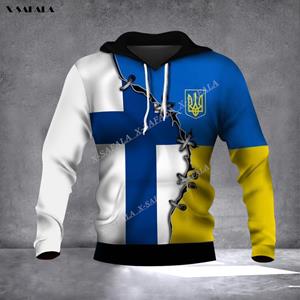 TIP723 OEKRAÏNE KAART VLAG Half Finland 3D Print heren Hoodie Trui Mannen Sweatshirt Met Capuchon Jersey Trainingspakken Uitloper Lente Herfst Jas