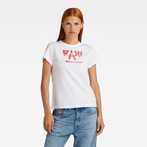G-Star RAW Calligraphy Graphic Top - Wit - Dames
