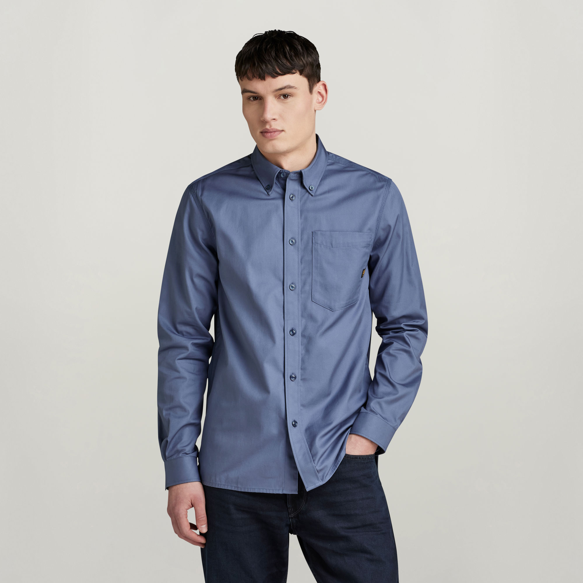 G-Star RAW One Pocket Regular Shirt - Midden blauw - Heren