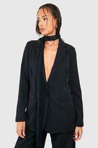 Boohoo Relaxed Fit Tailored Blazer, Black