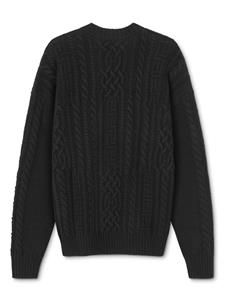 Versace Kabelgebreide trui - Zwart