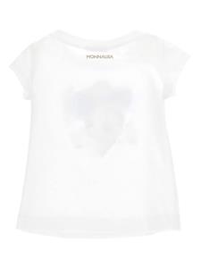 Monnalisa Katoenen T-shirt met logoprint - Wit