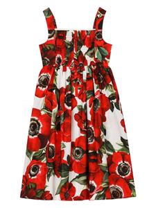 Dolce & Gabbana Kids Midi-jurk met print - Rood