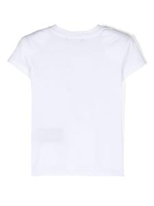 Balmain Kids T-shirt met logo van stras - Wit