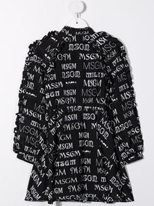 MSGM Kids Jurk met logoprint - Zwart