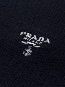 Prada Sjaal met geborduurd logo - Zwart