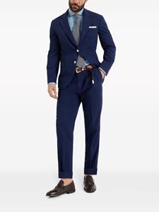 Brunello Cucinelli tapered-leg cotton-blend trousers - Blauw
