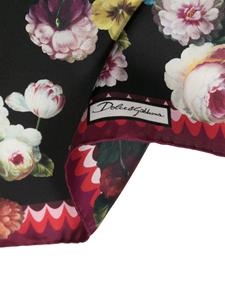 Dolce & Gabbana Zijden sjaal met bloemenprint - Zwart