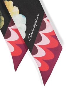Dolce & Gabbana Zijden sjaal met bloemenprint - Zwart