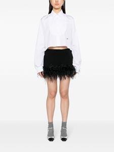 Miu Miu Mini-rok met veren afwerking - Zwart