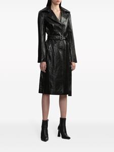 Helmut Lang notched-lapels leather coat - Rood