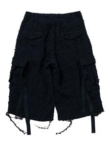 Doublet raw-cut tweed cargo shorts - Zwart