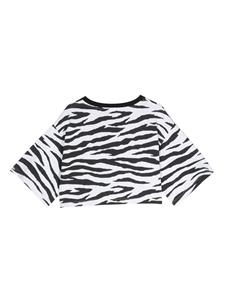 Moschino Kids T-shirt met zebraprint - Zwart