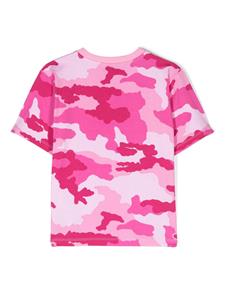 Moschino Kids T-shirt met ronde hals en camouflageprint - Roze